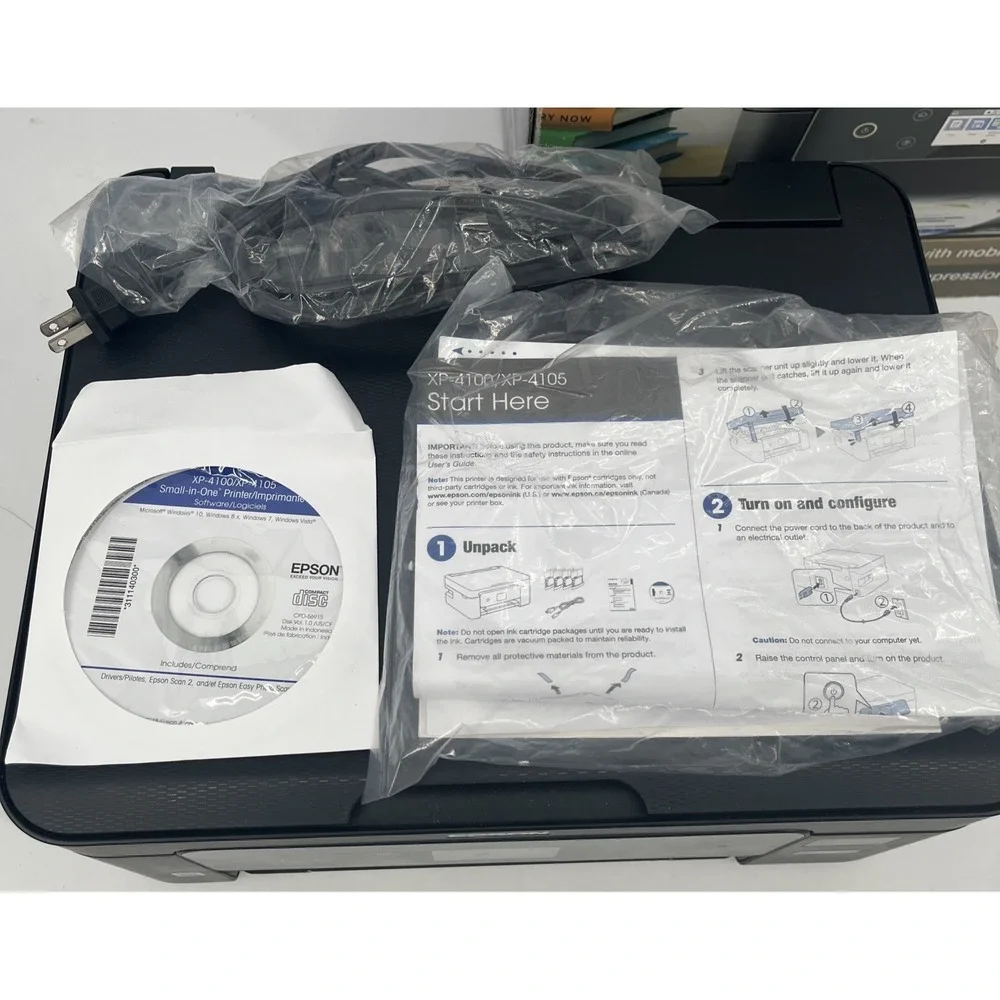 Epson Expression Home XP-4100 All-In-One Inkjet WiFi Printer And Owners Manual